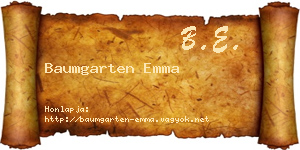 Baumgarten Emma névjegykártya